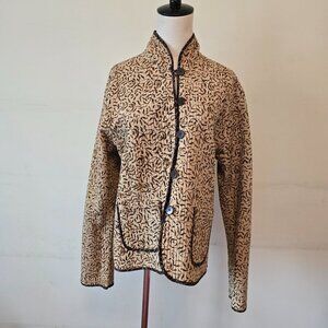 Reversible Quilted Jacket in Cream & Brown​